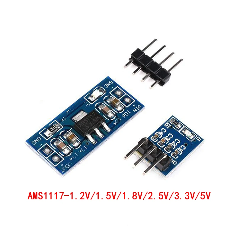 5 pçs/lote AMS1117 1.2V 1.5V 1.8V 2.5V 3.3V 5V módulo de fonte de alimentação AMS1117-5.0V módulo de potência AMS1117-3.3V