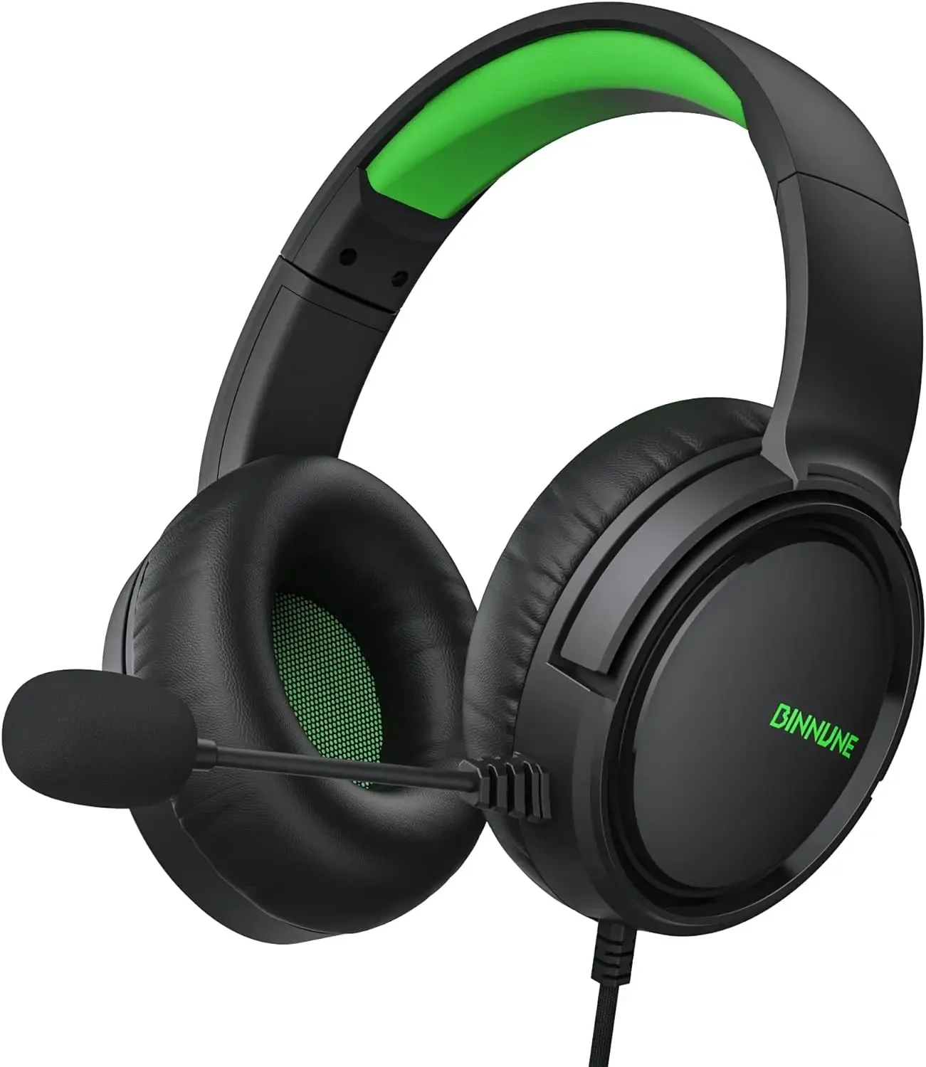 Fone de ouvido para jogos BINNUNE BG02 com microfone para Xbox Series X | S Xbox One PS4 PS5 PC Switch, fones de ouvido para jogadores com fio