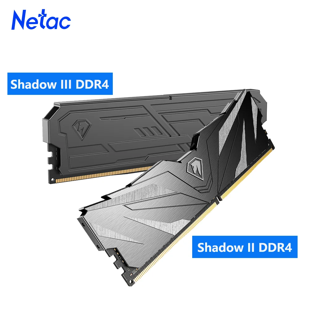 Memória Netac DDR4 32GB 16GBx2 8GBx2 3200MHz Shadow III, Memória DDR4 Shadow II 3600MHz para Desktop, Placas-Mãe Intel e AMD