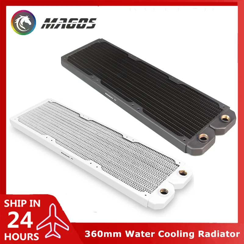 Radiador de refrigeração de água 360 20mm ultra-fino cobre vermelho 14 fpi suporte 120mm ventilador cooler computador Liquild cooler linha preto/branco