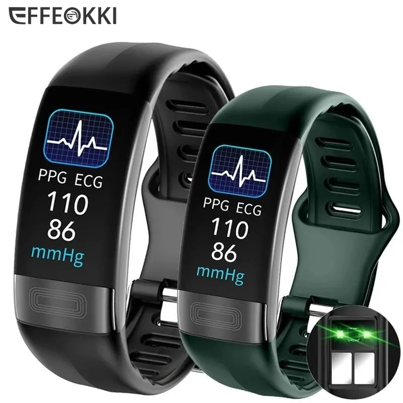 ECG + PPG Smart Wristband Rastreador de Fitness para Mulheres Homens Calorie Pressão Arterial Impermeável Esporte Smartband Saúde Smartwatch