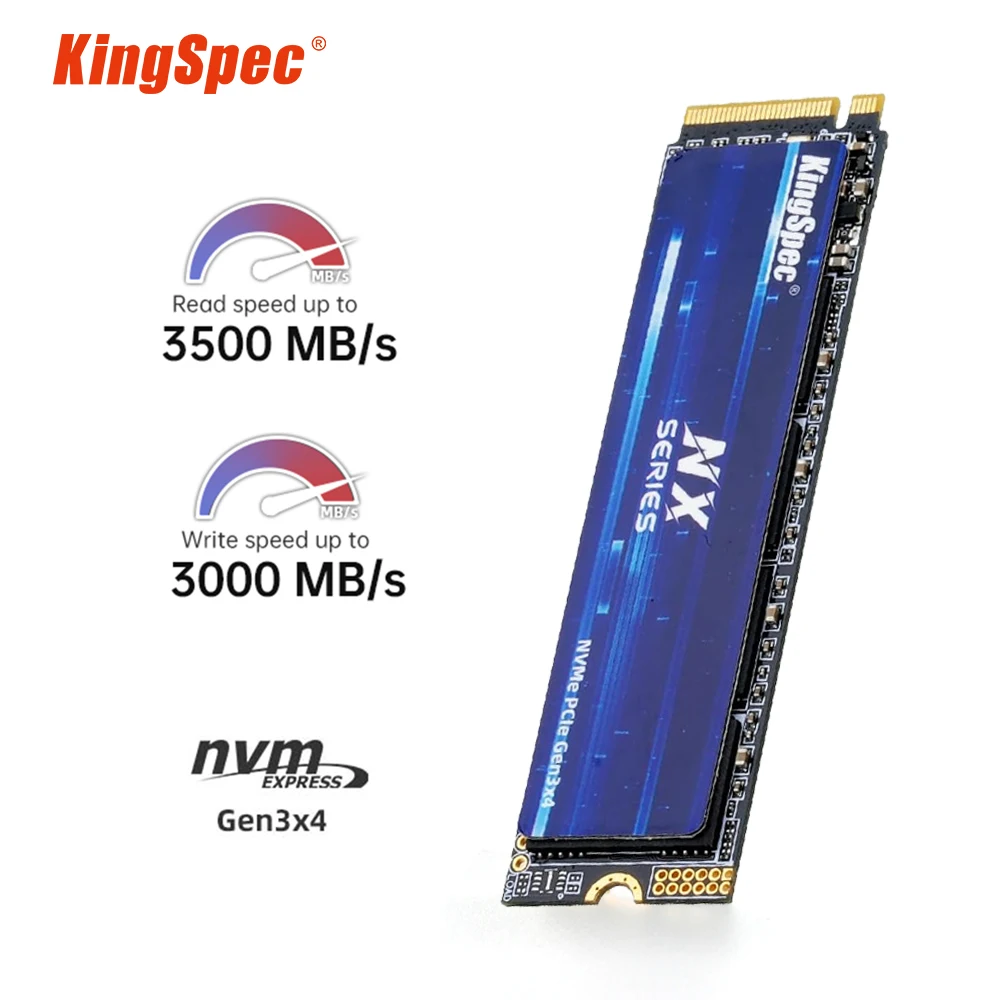 SSD KingSpec M.2 NVME PCIe 3.0 256G 512G 1TB, Disco Rígido Interno SSD M.2 2280 NVME M2 para Laptop