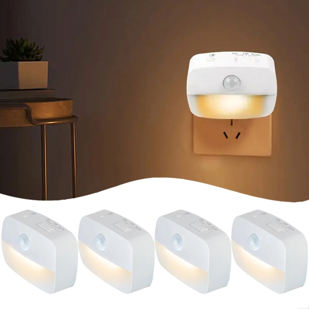 Led night light ue plug in inteligente sensor de movimento luz 220v lâmpada parede para casa corredor wc escada cozinha quarto noite lâmpada