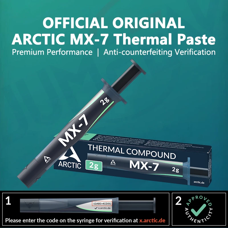 Pasta Térmica Original ARCTIC AC MX-7 Composto de Condução de Calor Graxa de Silicone para Computador PC Laptop CPU GPU Placa de Vídeo Chips