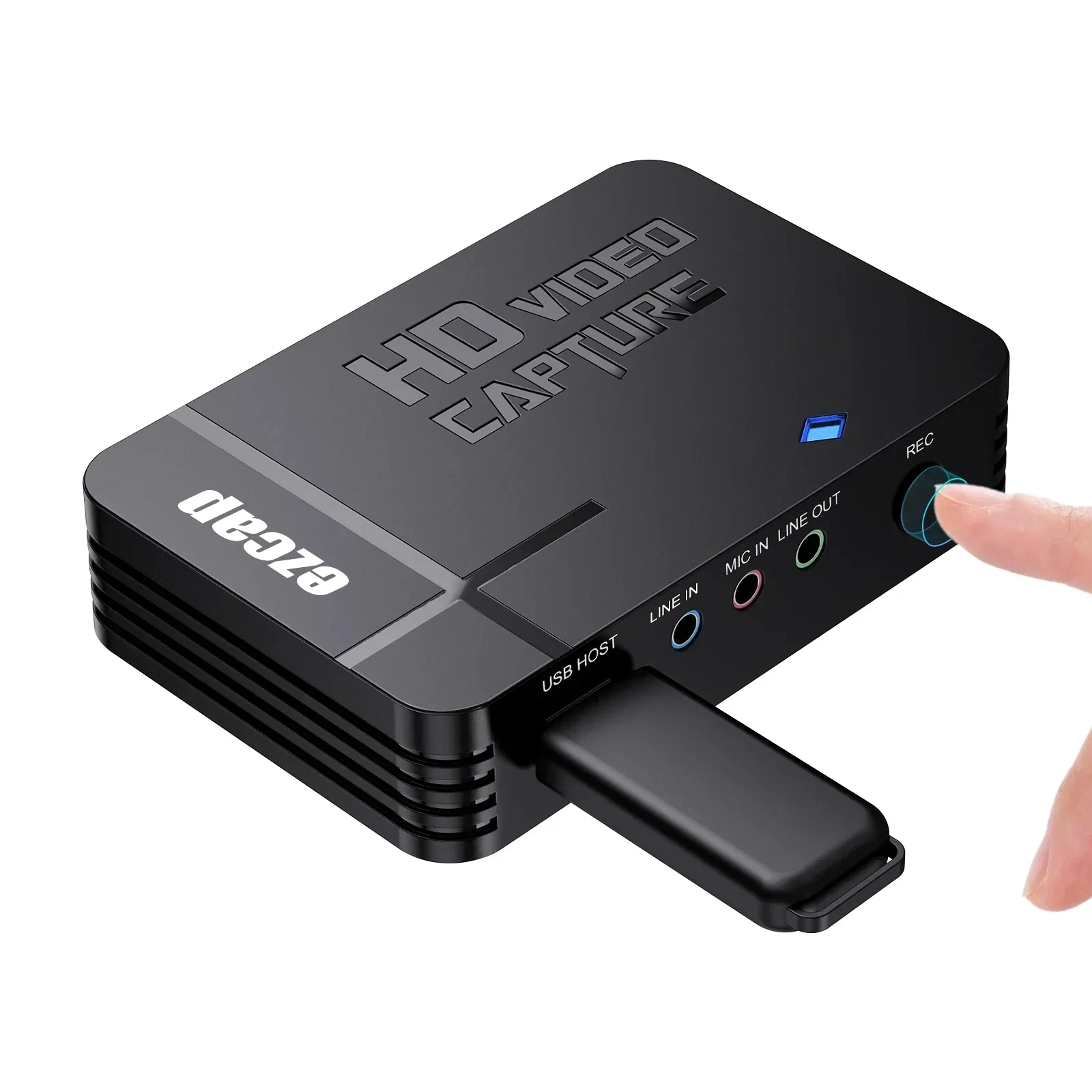 Placa de Captura de Vídeo HDMI AV Ezcap288Q 1080P 60Hz, Gravador de Jogos com Gravação em Um Toque para USB, Entrada de Microfone e Flash Disk, 4K60Hz