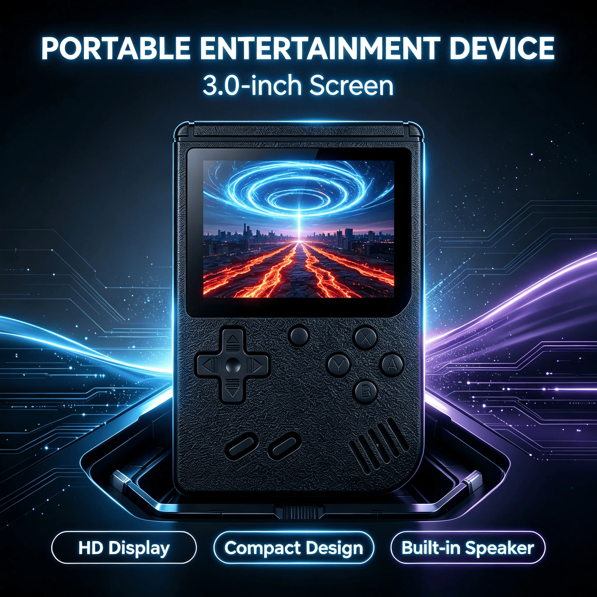 Consola de jogos portátil, retro, mini, com ecrã LCD a cores de 3,0 polegadas, 8 bits, ideal para jogos de vídeo, um presente perfeito para meninos e crianças.