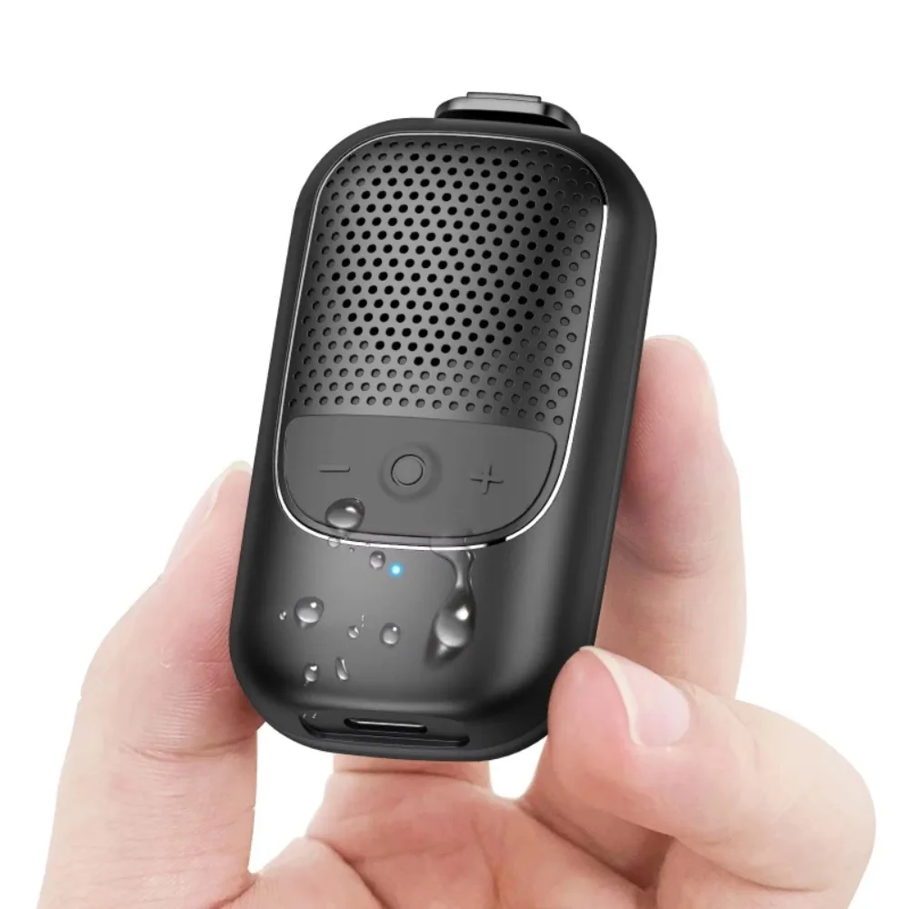 Mini Caixa de Som Bluetooth Portátil com Clip, Alto-falantes Sem Fio com Microfone ENC Integrado para Chamadas Mãos-Livres em Trabalho, Atividades ao Ar Livre e Esportes