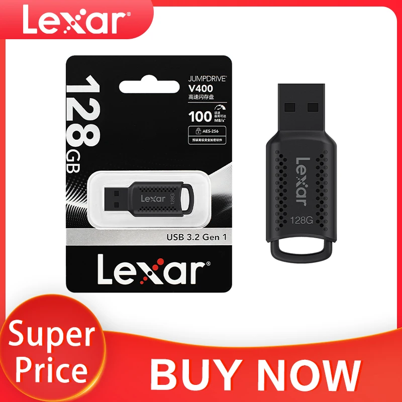 Unidade flash usb 3.2 lexar v400, original, 32gb, 64gb, 128gb, 256gb, velocidade de leitura de até 100 mb/s, mini disco u, memória usb