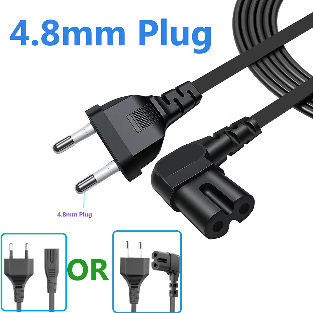 Cabo de Alimentação EU Coreano 4.8MM, Cabo de Energia EU com Plugue Coreano em Formato 8 para IEC C7, para PS4, Apple TV, HDTV e Fonte de Alimentação Cabo de Alimentação EU Coreano 4.8MM, Cabo de Energia EU com Plugue Coreano em Formato 8 para IEC C7, para PS4, Apple TV, HDTV e Fonte de Alimentação