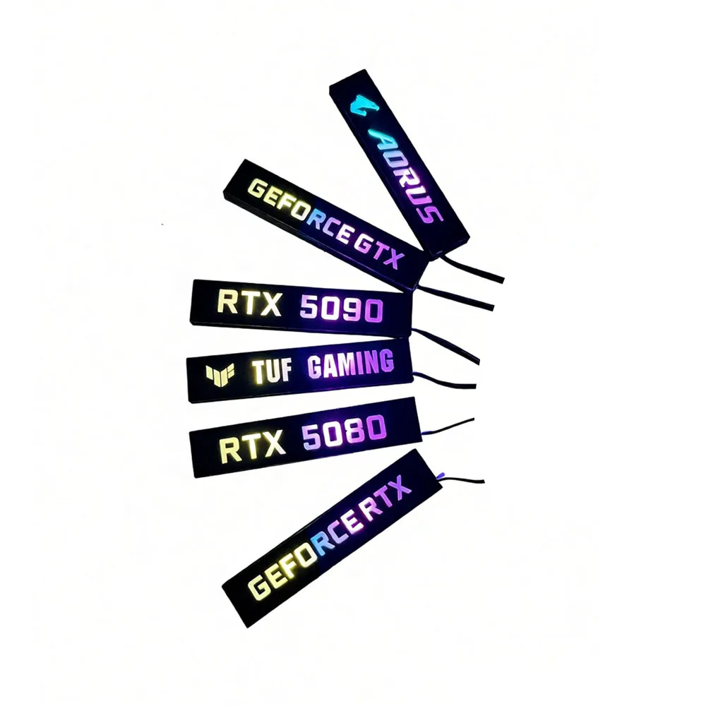 Painel de iluminação gpu argb 5090 5080, placa traseira rtx4090 4070 vga, placa lateral da placa de vídeo mod 3090, lâmpada de fé do armário de jogadores aura sincronização