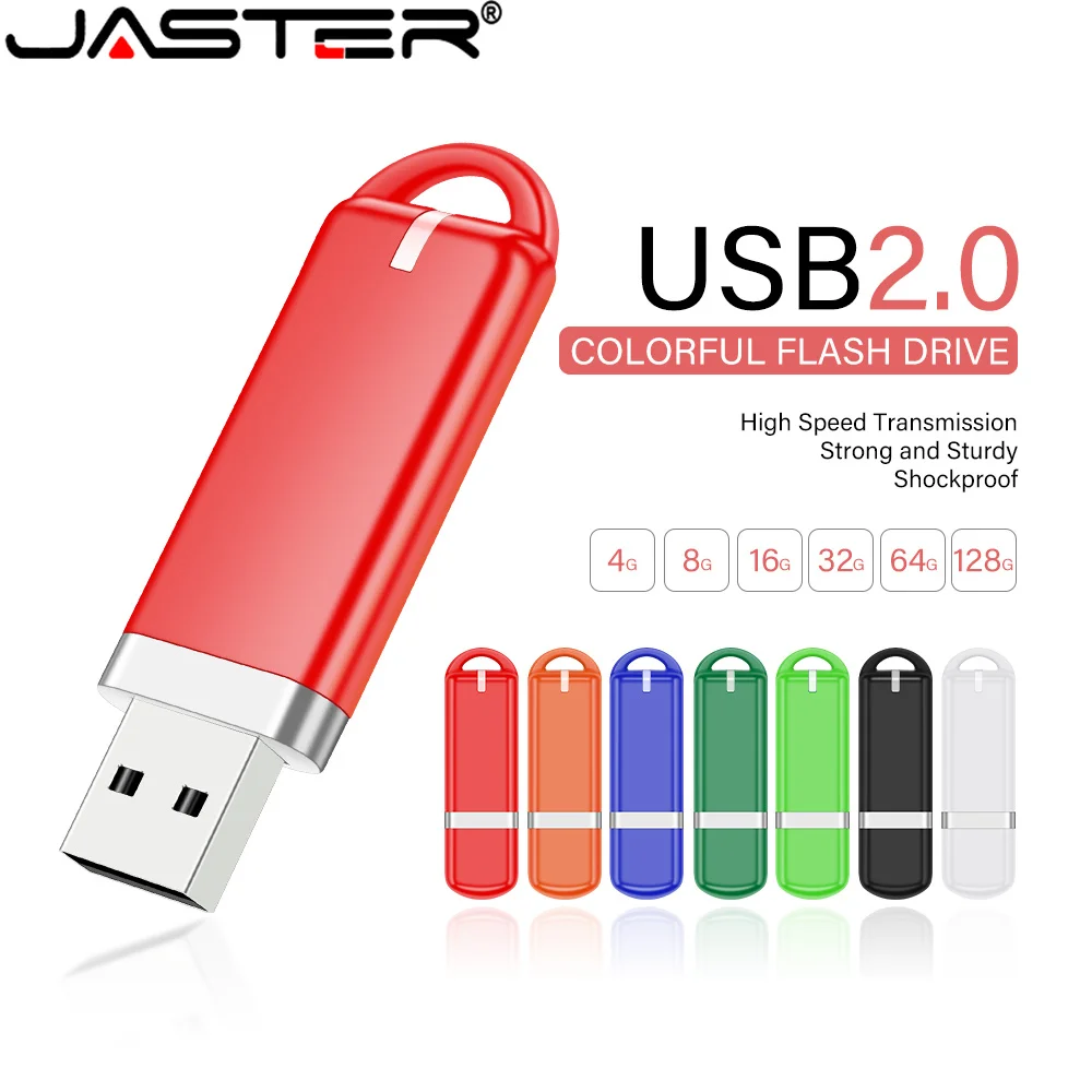Pen Drives USB JASTER 2.0 de Plástico Mini 128MB 4GB 8GB 16GB 32GB 64GB 128GB para Negócios e Presentes