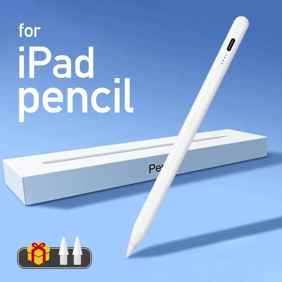 Caneta Stylus para Apple Pencil com Indicadores de Energia LED e Rejeição de Toque da Palma para iPad 2022 2021 2020 2019 2018