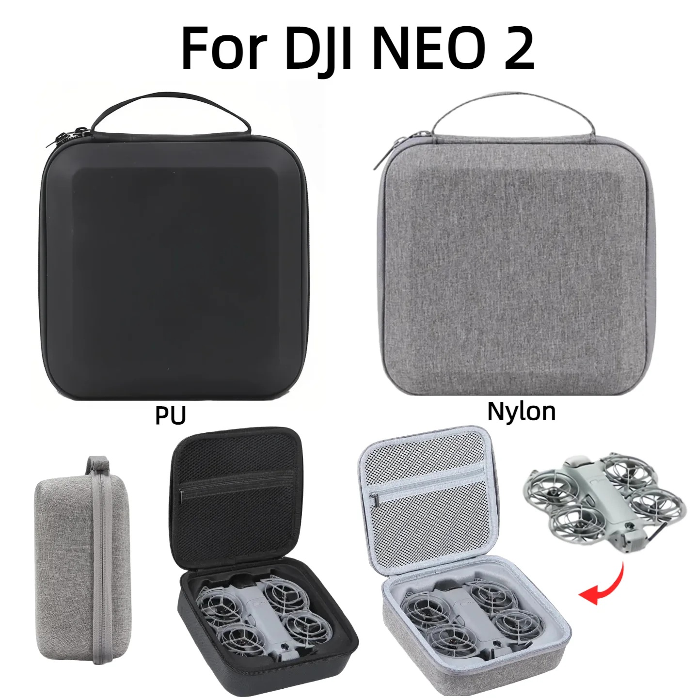 Bolsa de Armazenamento Portátil para Drone DJI Neo 2, Estojo Rígido à Prova d'Água, Anti-riscos, Acessórios de Proteção