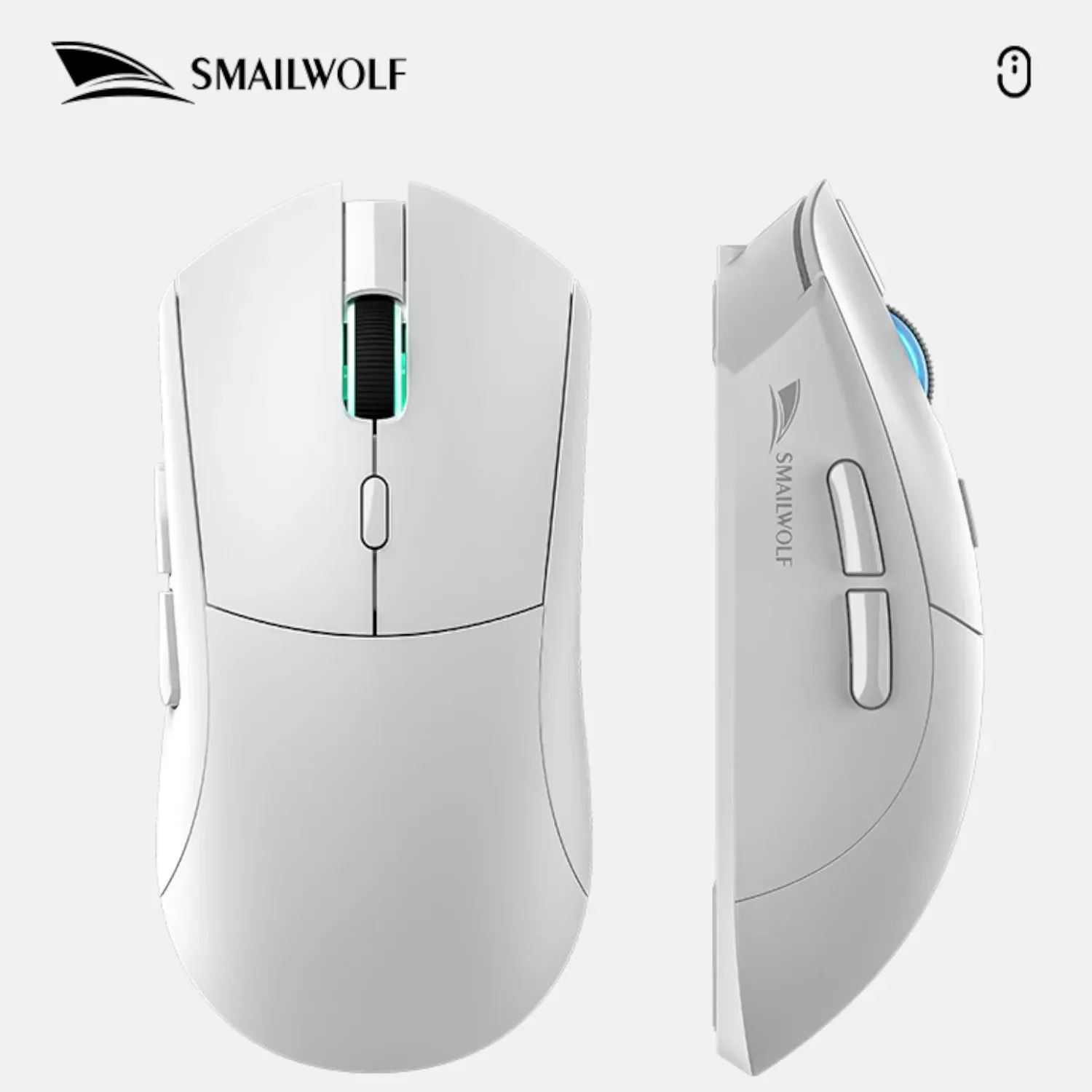 Mouse Gamer Sem Fio SMAILWOLF RS7, Sensor PAW3311, 20.000 DPI, 6 Botões Programáveis