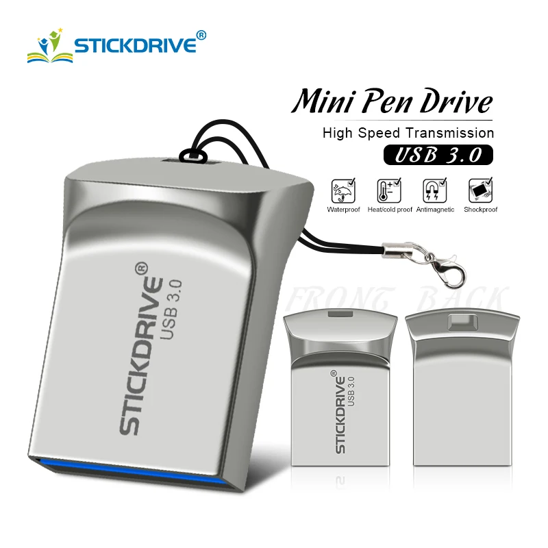 Unidade flash usb 3.0 16gb pen drive 64gb 32gb metal mini memória vara de alta velocidade 128gb flash u dispositivos de armazenamento de disco