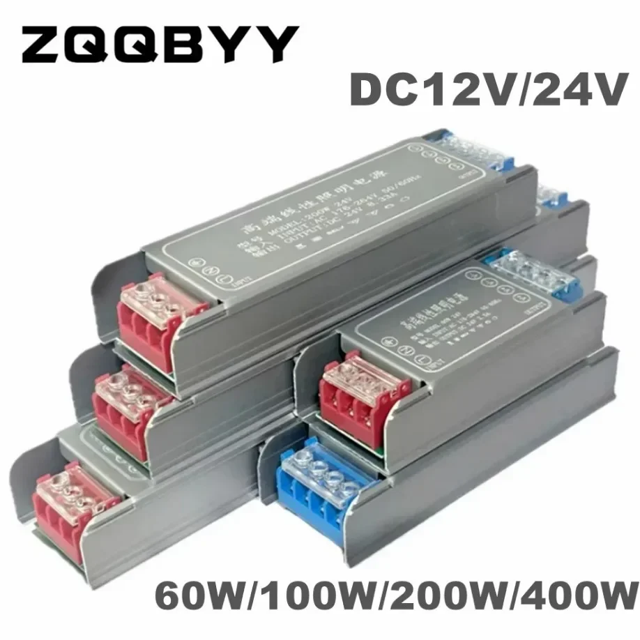Fonte de alimentação de comutação dc12v 24v AC176-264V transformadores de iluminação mudo driver de luz led 60w 100w 200w 300w 400w adaptador de energia