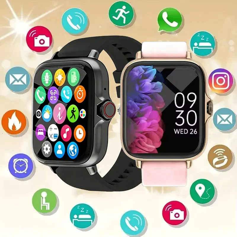 Relógio Inteligente Multifuncional Novo 2026 para Homens e Mulheres, Conectado por Bluetooth, com Música, Monitor de Sono e Atividades Físicas, modelo ht30
