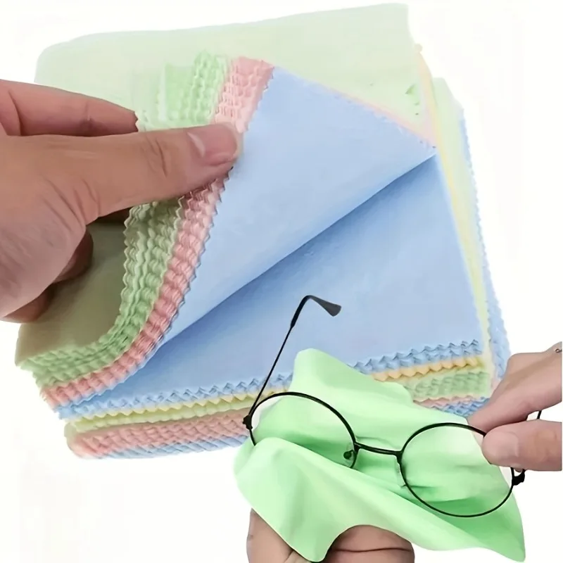 50 Panos de Limpeza de Microfibra Reutilizáveis, Adequados para Óculos, Lentes de Câmera e Telas de Smartphones - Grossos, Macios, Sem Cheiro