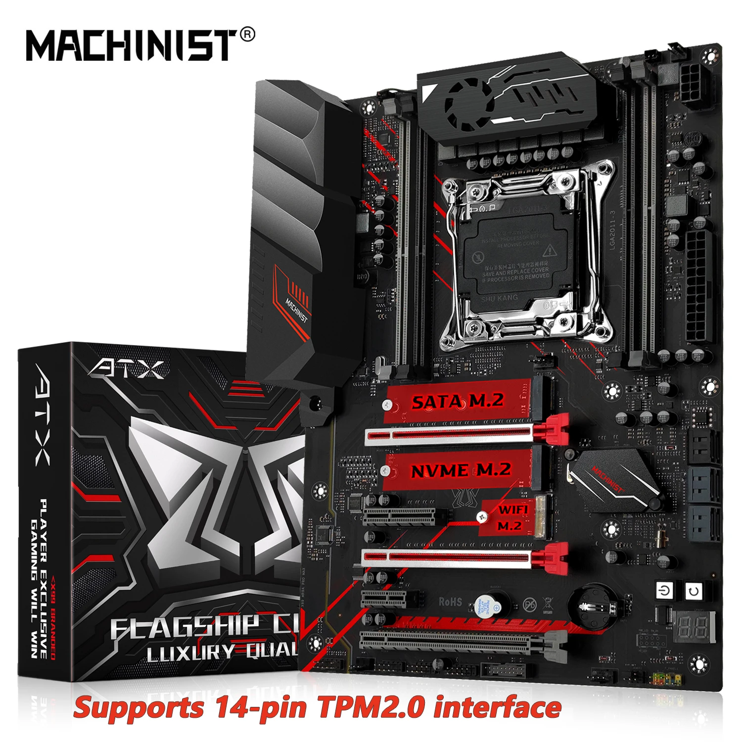 Placa-Mãe MACHINIST X99 MR9A PRO MAX Suporte TPM2.0 LGA 2011-3 Intel Xeon E5 V3&V4 CPU Memória RAM DDR4 NVME/SATA USB3.0 ATX