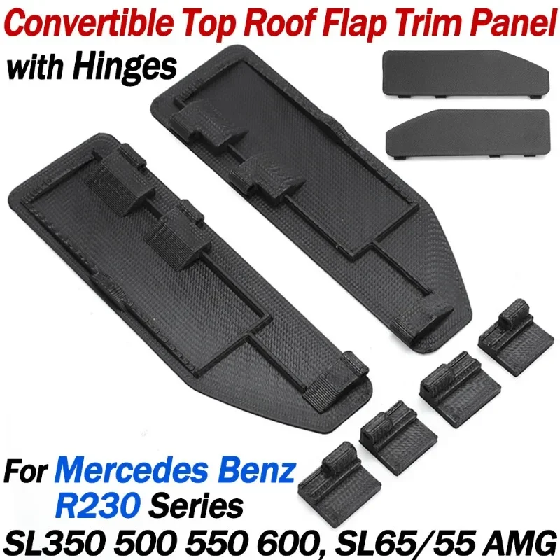 Kit de reparo de cobertura de painel de telhado, atualização preta conversível com aba superior para mercedes r230 sl500 sl350 sl600 b acessórios de carro