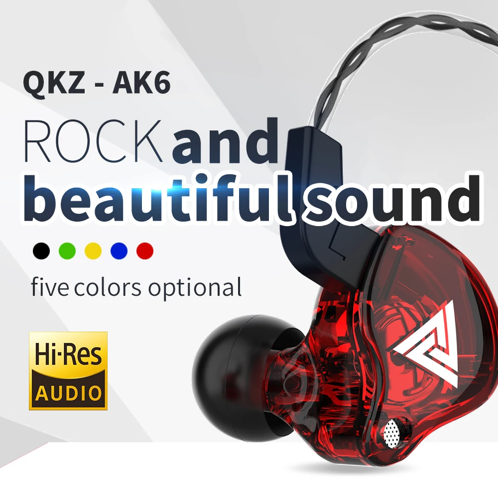 Genuíno qkz ak6 gaming headset gamer fones de ouvido 3.5mm cabo fones redução ruído mãos livres com fio para esportes