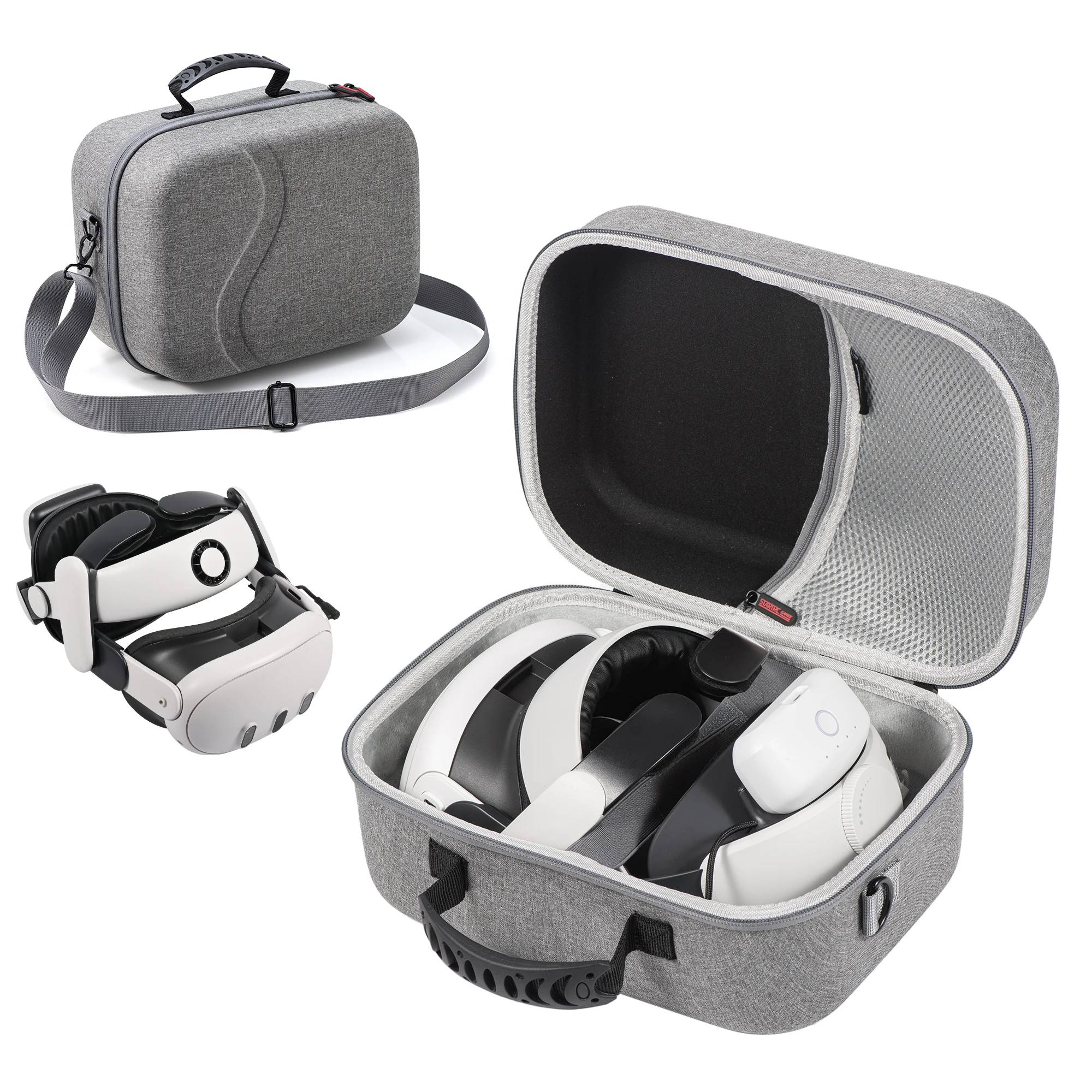 DEVASO Estojo de transporte grande universal para Meta Quest 3 VR Alça de cabeça/fone de ouvido/controladores Bolsa de armazenamento para alça de cabeça VR de todos os tamanhos