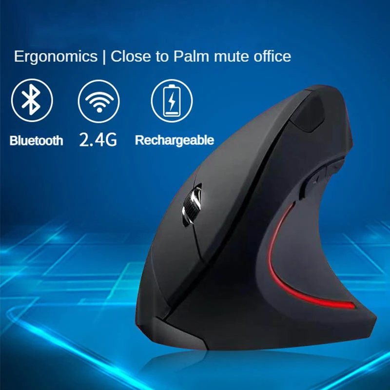 Rato vertical sem fio bluetooth 800 1200 1600 dpi 6 botões aperto lateral personalizado ergonômico 2.4g mudo gaming pc computador mouse Rato vertical sem fio bluetooth 800 1200 1600 dpi 6 botões aperto lateral personalizado ergonômico 2.4g mudo gaming pc computador mouse