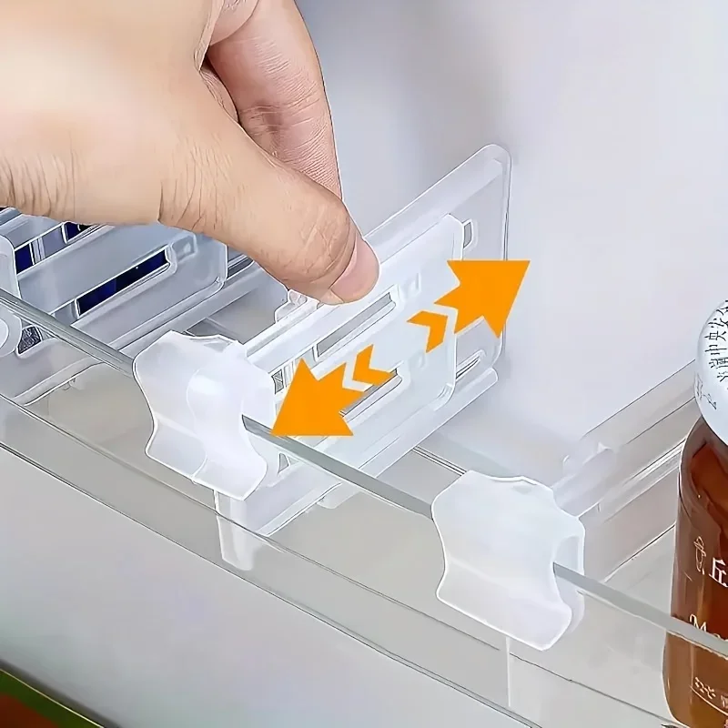 Divisor de espaço para geladeira ajustável 6/12 - Organizador expansível para bebidas e molhos - Maximiza o armazenamento do geladeira, organizou ordenadamente