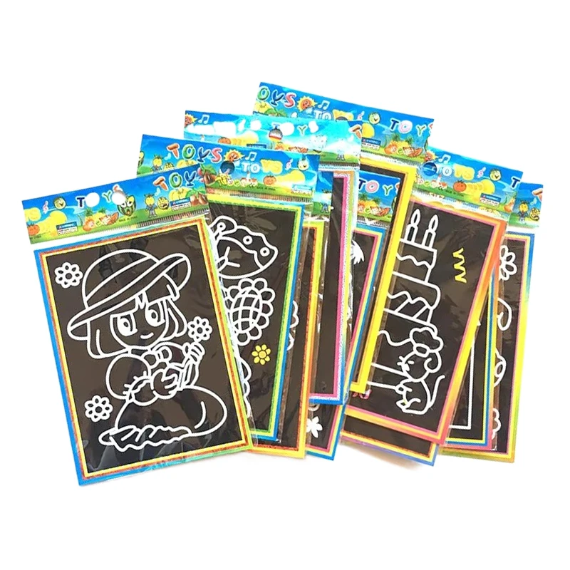 5/10/15/20 peças de Cadernos de Pintura por Raspagem, Materiais para Arte em Sala de Aula, Escritório, Recompensas Escolares, Suprimentos de Incentivo Educacional TMZ