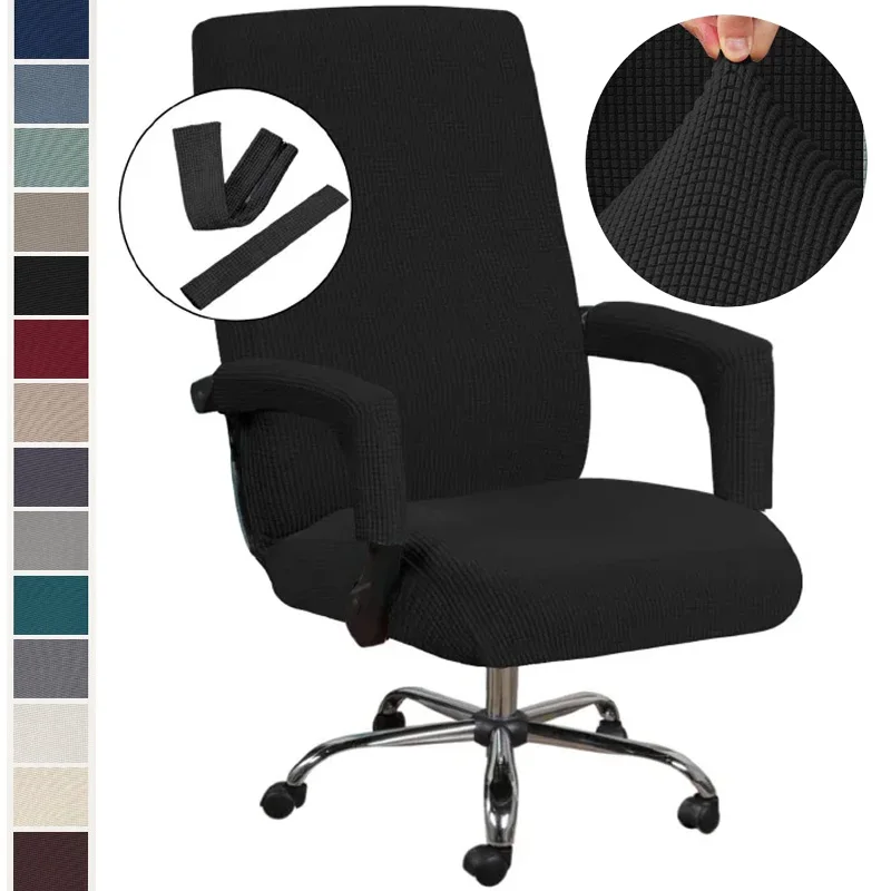 Capas para Cadeiras de Escritório, Protetor de Poltrona Preto de Alta Qualidade, Capa para Cadeira Gamer Jacquard com Apoio de Braço