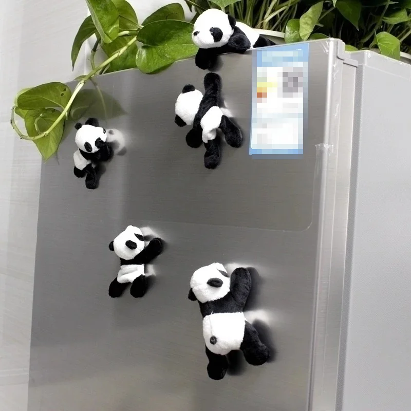Ímã de panda de pelúcia macio fofo – quadro branco de tecido oval e decoração de geladeira, perfeito para darter e organizar