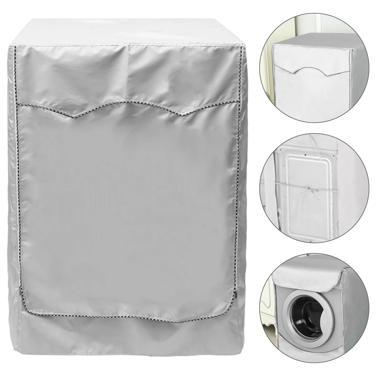 1pc à prova ddustágua à prova de poeira proteção solar secador capa protetora doméstica máquina de lavar roupa capa revestida de prata