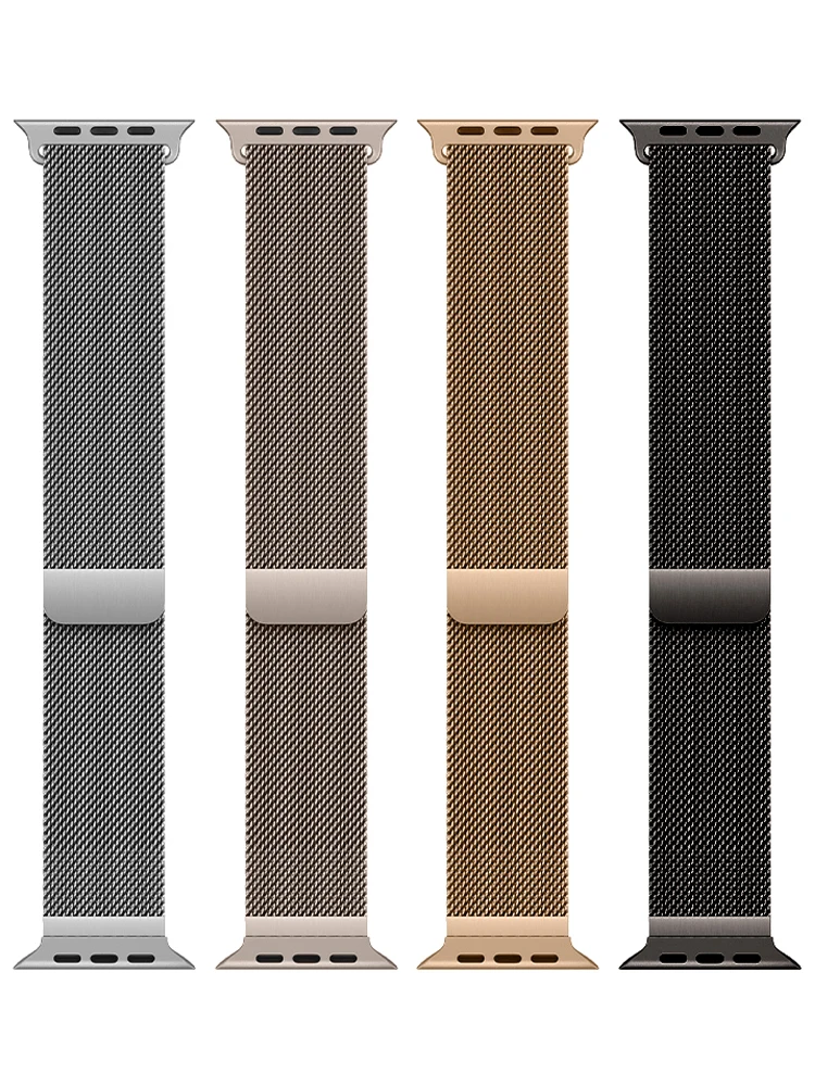 Pulseira Milanese Loop para Apple Watch, 46mm, 44mm, 45mm, 40mm, 42mm, 41mm, Bracelete iWatch Series 12, SE, 11, 10, Ultra, 4, 3, 49MM