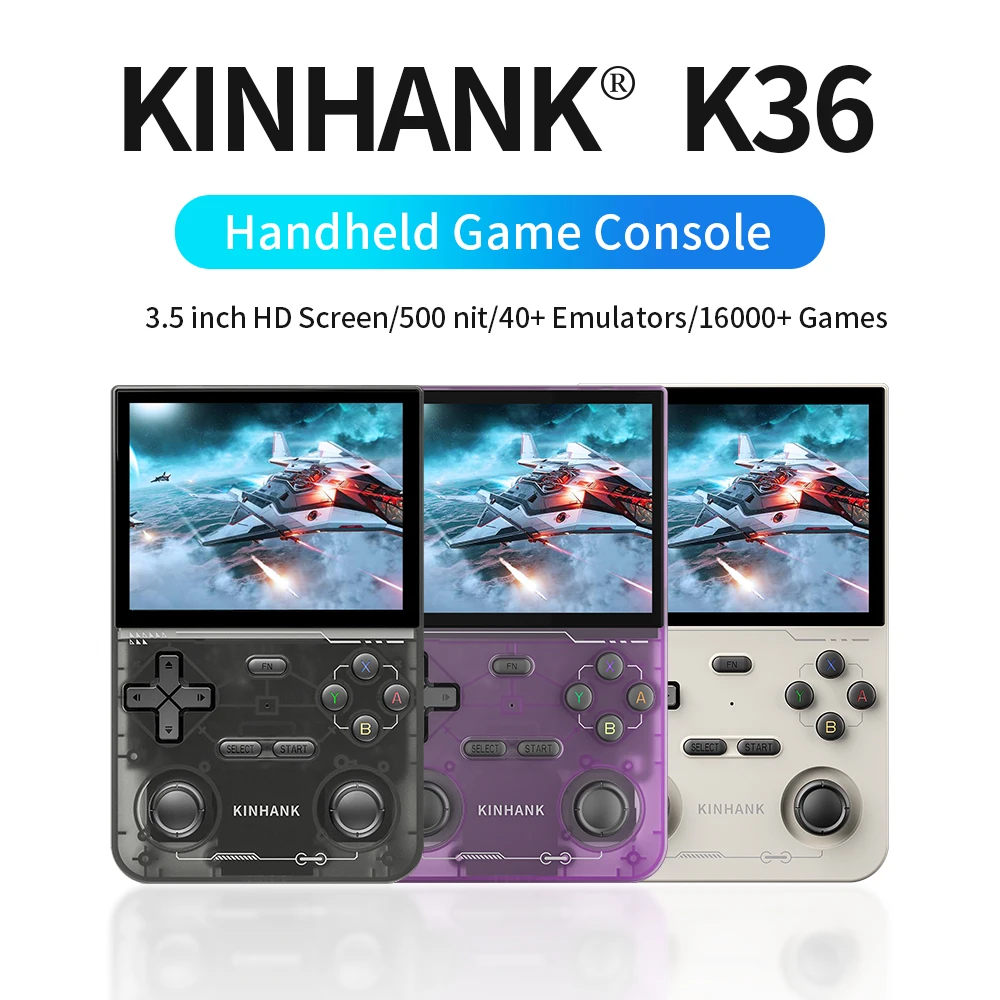 Khank console de videogame portátil retrô k36 de código aberto, 16000 jogos, emulador para ps1/psp/dc/n64/ss 500nit, tela ips de 3.5 espaços Khank console de videogame portátil retrô k36 de código aberto, 16000 jogos, emulador para ps1/psp/dc/n64/ss 500nit, tela ips de 3.5 espaços