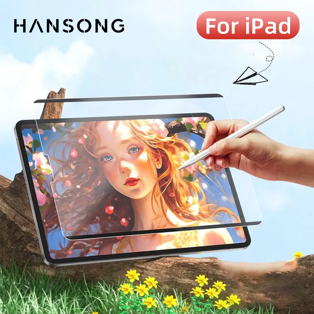 Película Magnética com Sensação de Papel para iPad Air 11 13 M2 Pro 11 13 M4 2024, Protetor de Tela para iPad 10ª Geração 9.7, 5ª 6ª Geração 10.5, 10.2, 7ª 8ª 9ª Geração, Mini 4 5 6