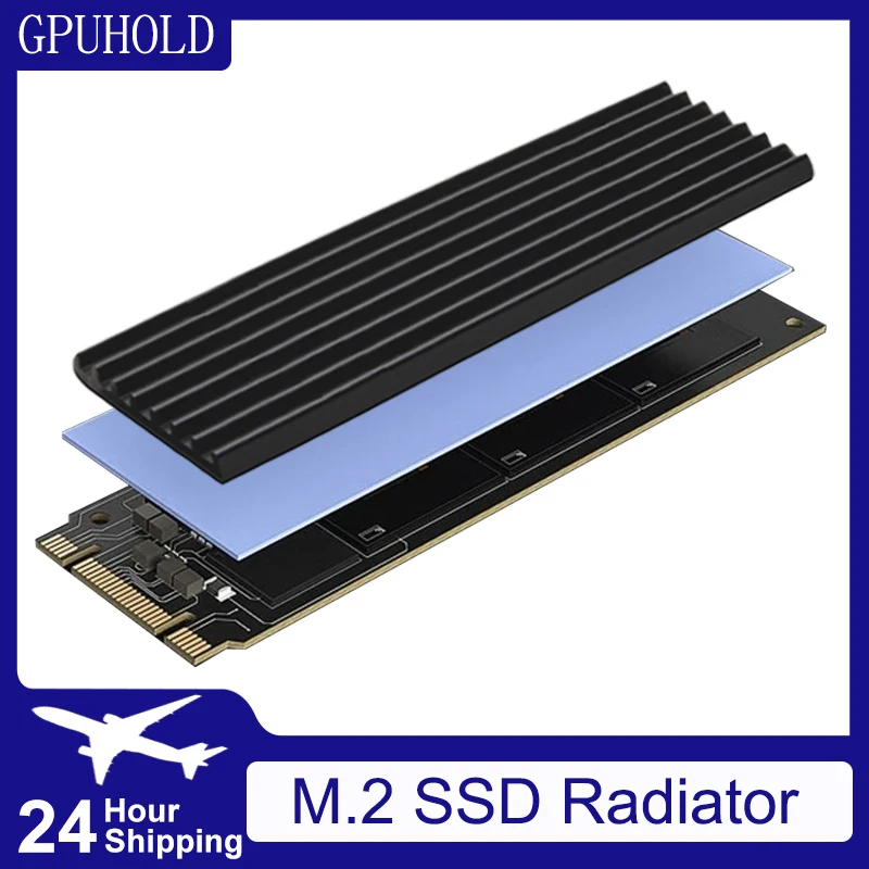 GPUHLOD M.2 SSD Dissipador de calor M2 2280 Radiador de alumínio de disco rígido de estado sólido com almofada térmica de silicone PS5 Desktop PC NGFF NVME