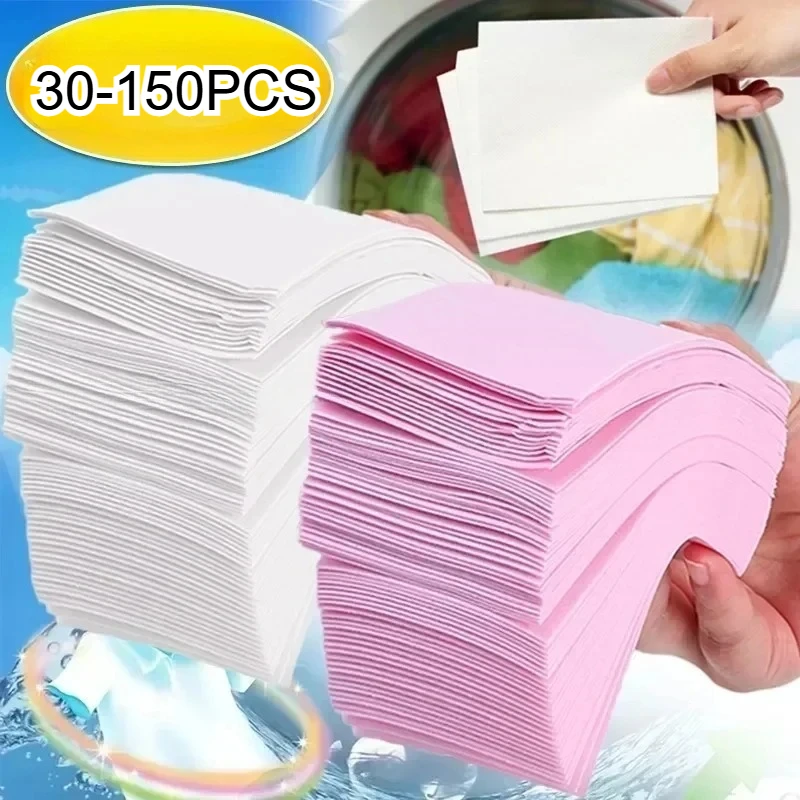 30-150PCS Tabletes de Lavagem em Pó Concentrado Sabão para Máquina de Lavar Roupas Folhas de Limpeza Forte Detergente