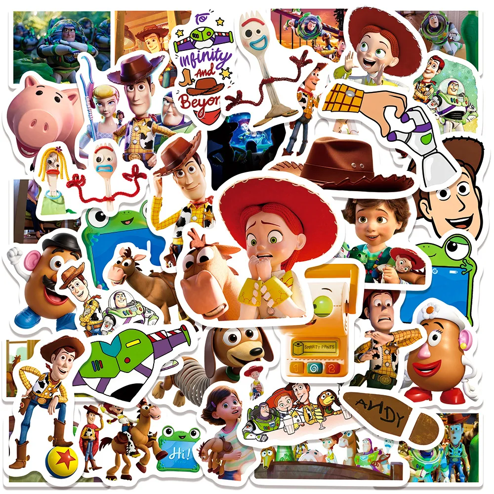 2026 Novo! 10/30/50PCS Adesivos de Desenho Animado DSN Toy Story5 para Decoração DIY, PVC Impermeável, para Skate, Caderno, Copo, Graffiti, Brinquedo