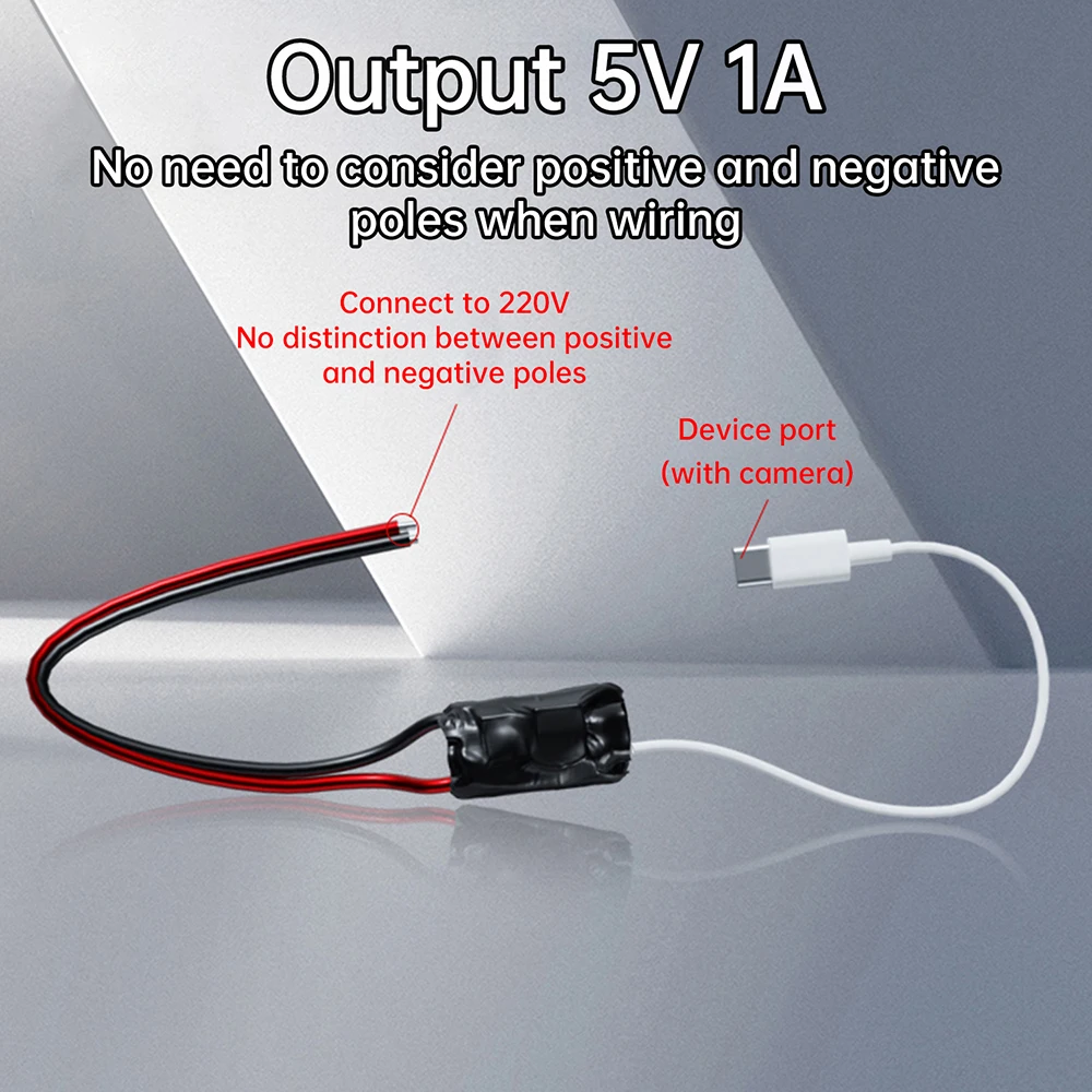 Ac 220v para dc 5v 1a 2a transformador de energia portátil pequena câmera adaptador de monitoramento wi-fi TYPE-C transformador de fonte de alimentação usb