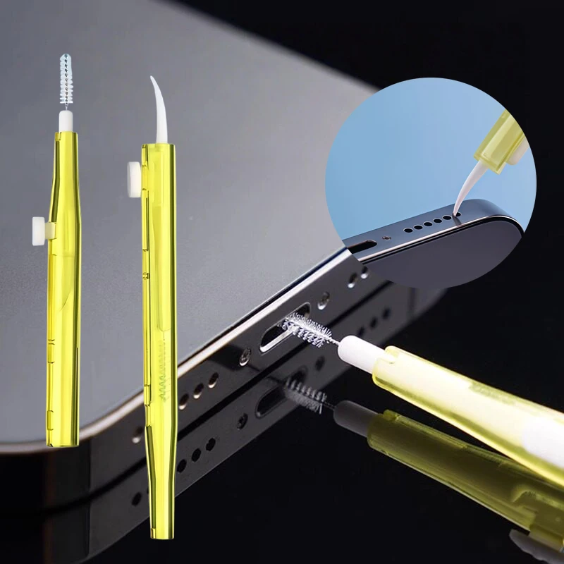 Kit de Limpeza para Porta de Carregamento de Celular e Fone de Ouvido, com Protetor de Poeira e Escova, para iPhone 16 15 14, Samsung e Xiaomi