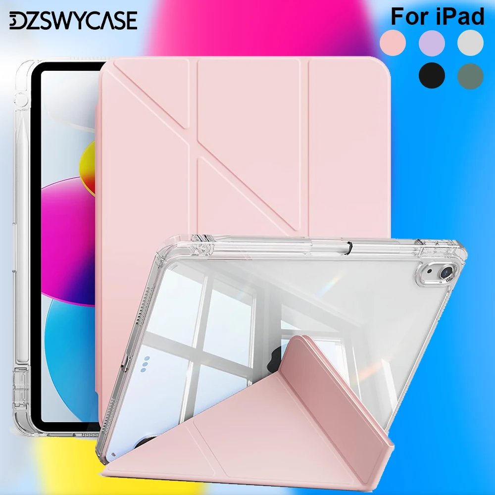 Capa para iPad 10ª Geração 10.9 A16, Air 11 M2 3 4, Air 10.9, Pro 11 M5, 9/8/7ª Geração 10.2, 5/6ª Geração 9.7, Mini 6/7 com Suporte em Forma de Y