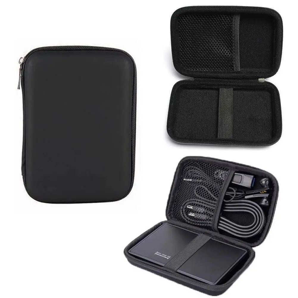 Caso disco rígido portátil, saco de proteção HDD para disco rígido externo, fone de ouvido e disco U, preto, 2,5 pol Caso disco rígido portátil, saco de proteção HDD para disco rígido externo, fone de ouvido e disco U, preto, 2,5 pol