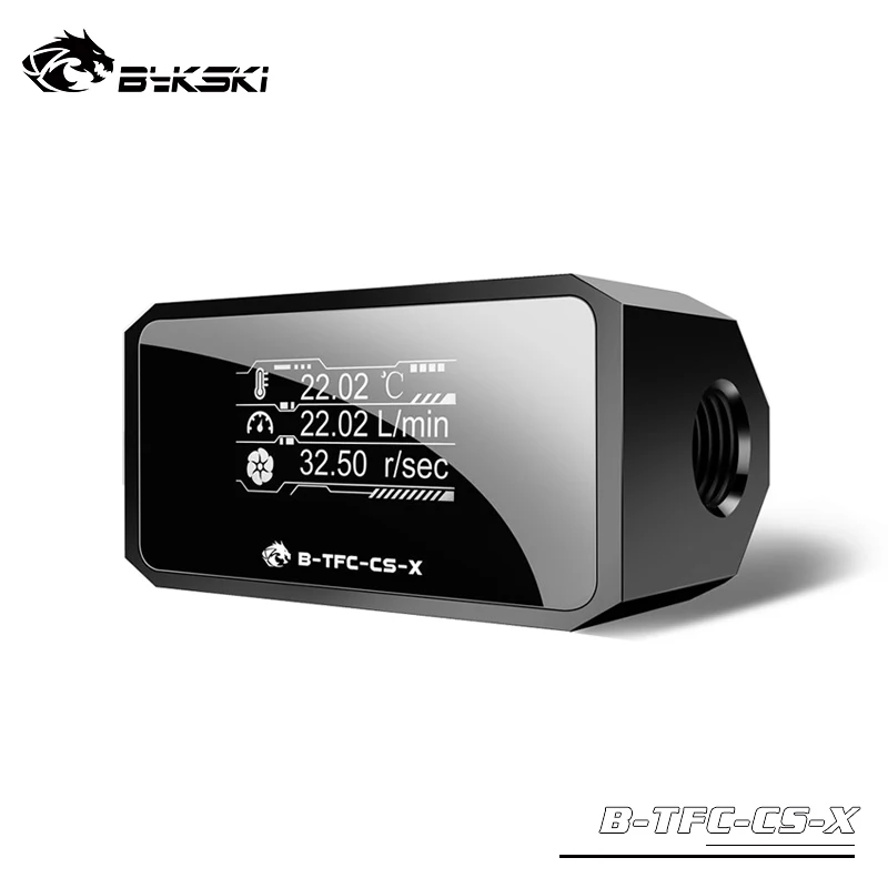 Bykski termômetro sistema de refrigeração água monitor medidor de vazão bomba vazamento alarme velocidade rpm sensor temperatura pc cooler B-TFC-CS-X Bykski termômetro sistema de refrigeração água monitor medidor de vazão bomba vazamento alarme velocidade rpm sensor temperatura pc cooler B-TFC-CS-X