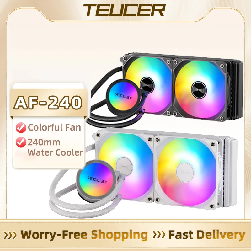 Teucer AF-240 resfriamento de água cpu cooler 240mm rgb ventilador dissipador de calor líquido radiador integrado lga 2011/12xx/1700/115x/am4/am5 amd