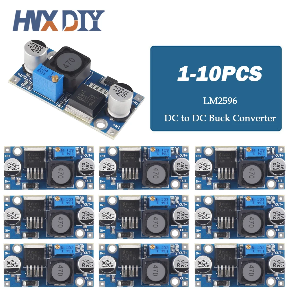 1/5/10pcs LM2596 DC para DC Buck Converter 3.0-40V para 1.5-35V Módulo Step Down de fonte de alimentação