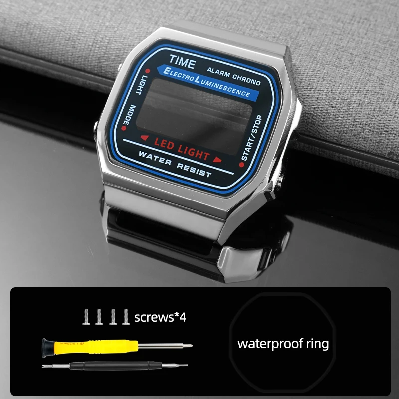 A168 atualização caixa de aço inoxidável moldura mod kit para casio 3298 a168wa relógio alta qualidade escudo metal sólido & pulseira acessório relógio