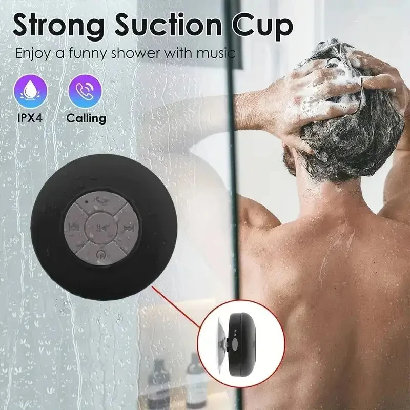 Caixa de Som Bluetooth Portátil Sem Fio à Prova d'Água com Ventosa, Pequeno Estéreo para Carro, Banheiro e Ouvir Música em Dispositivos Móveis Caixa de Som Bluetooth Portátil Sem Fio à Prova d'Água com Ventosa, Pequeno Estéreo para Carro, Banheiro e Ouvir Música em Dispositivos Móveis