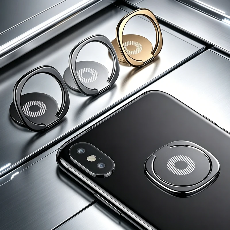 Suporte Universal para Celular com Anel Giratório 360° ° Suporte de metal giratório para smartphone, suporte dobrável para iPhone Samsung Xiaomi