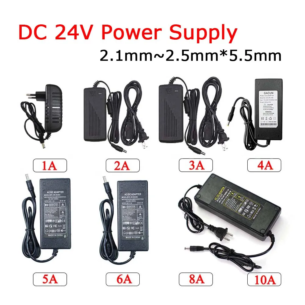Adaptador de alimentação led dc 24v transformador de iluminação ac 110v ~ 220v 1a 2a 3a 4a 5a 6a 8a 10a fonte de alimentação de comutação para roteador de câmera led