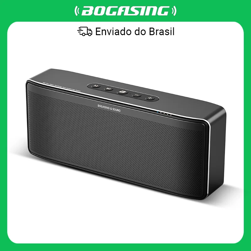 BOGASING S8 Pro Max Caixa de Som Bluetooth com Sistema de Som 3 Vias, Baixo Reforçado Potente e Áudio Estéreo, Portátil para Festas e Acampamento, TWS, DSP, AUX